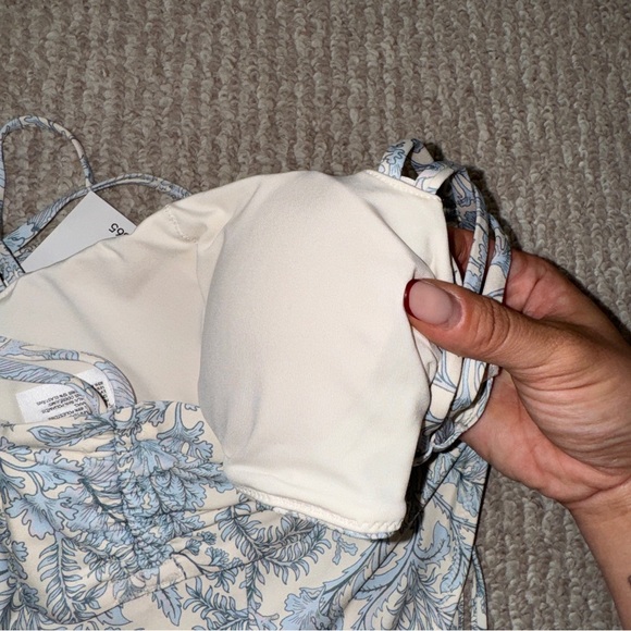 Blue paisley print floral two piece swimsuit - Picture 7 of 9